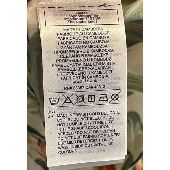 NEW Adidas FARM Rio Tropical Floral Aloha Button Up Camp Hawaiian Shirt Womens L - Picture 4 of 8